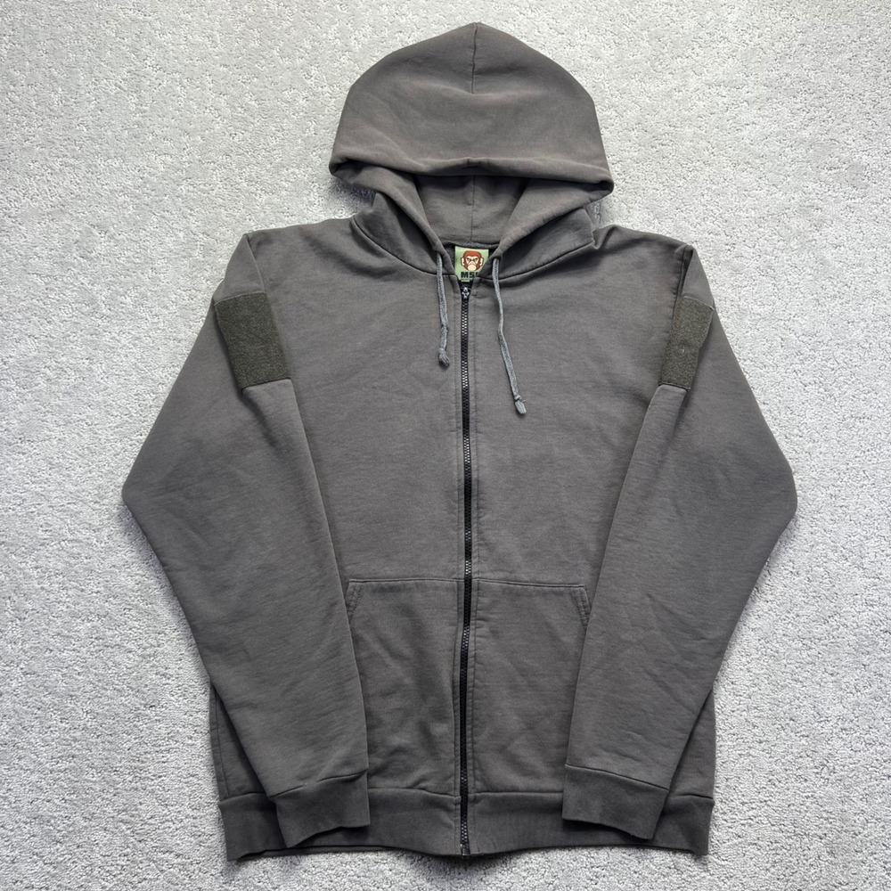 Mil-Spec Monkey MSM Hoodie Mens M/L?? Grey Faded Thumb Holes Tactical Gorpcore